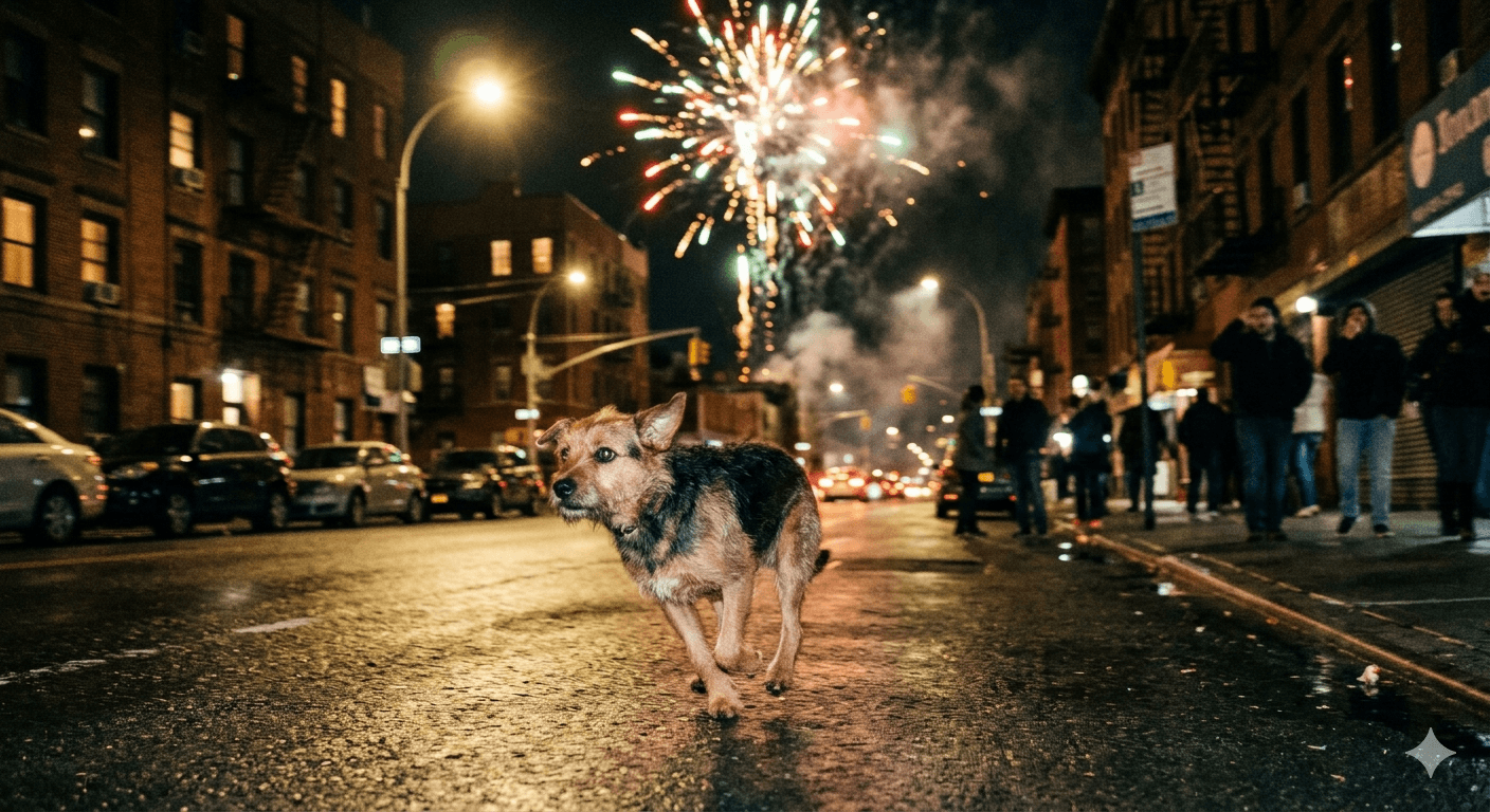 Собака убежала на салюте или фейерверке: что делать прямо сейчас